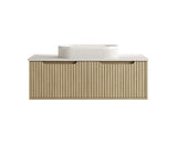 Fluted Rhea 1200mm Wall-Hung Cabinet - Natural Oak