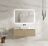 Fluted Rhea 1200mm Wall-Hung Cabinet - Natural Oak