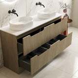 Fluted Rhea 1500mm Freestanding Cabinet - Natural Oak