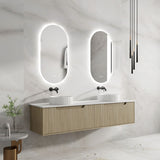 Fluted Rhea 1800mm Wall-Hung Cabinet - Natural Oak