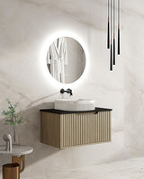 Fluted Rhea 750mm Wall-Hung Cabinet - Natural Oak