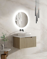 Fluted Rhea 750mm Wall-Hung Cabinet - Natural Oak