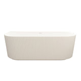 Rose Fluted Back-to-Wall Bathtub - Matt White
