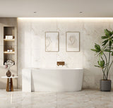 Rose V-Groove Corner Bathtub - Matt White