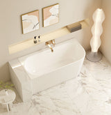 Rose V-Groove Corner Bathtub - Matt White
