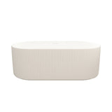Rose Fluted V-Groove Freestanding Bathtub - Matt White