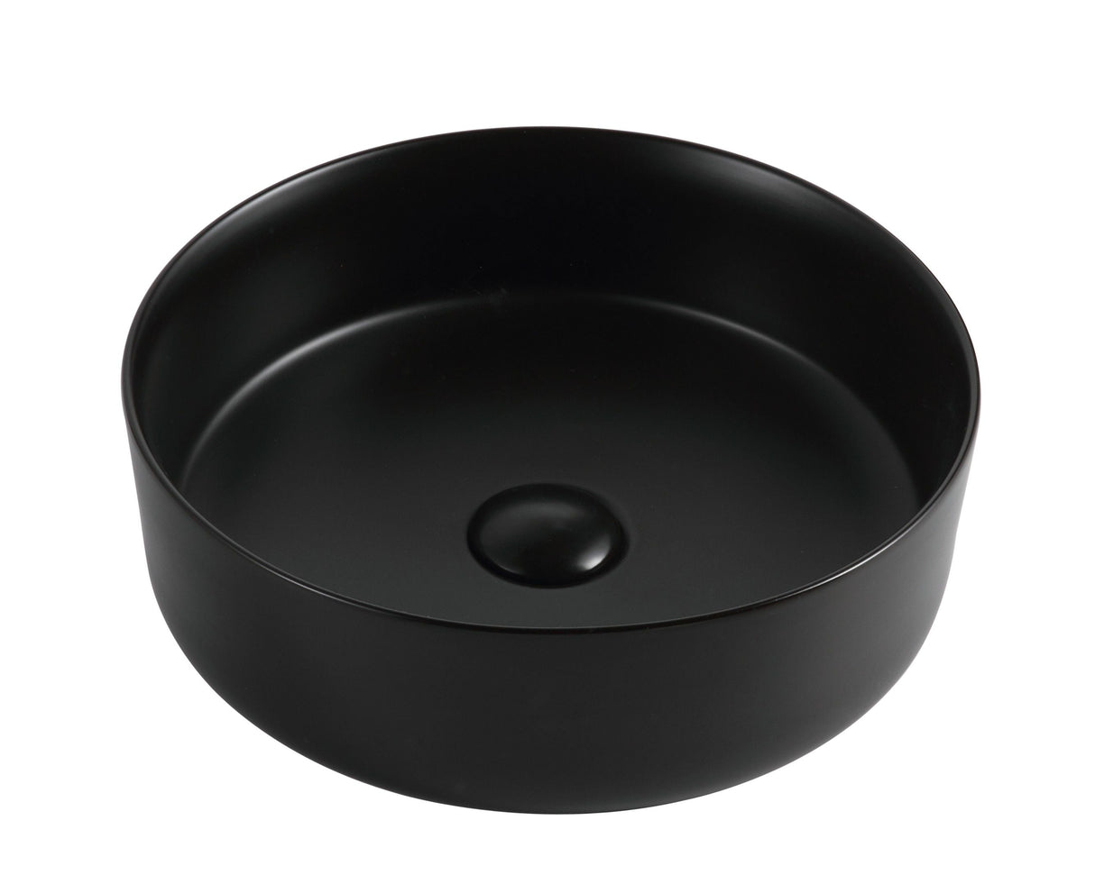 Sasso 30 Counter-top Round Basin - Matt Black