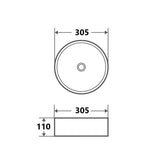 Sasso 30 Counter-top Round Basin - Matt Black