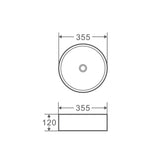 Sasso 34 Counter-top Round Basin - Black & White