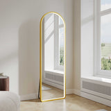 Saga 500×1600mm Freestanding LED Arch Mirror - Brushed Gold