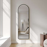 Saga 500×1600mm Freestanding LED Arch Mirror - Matt Black