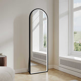 Saga 500×1600mm Freestanding LED Arch Mirror - Matt Black