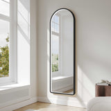 Saga 500×1600mm Freestanding LED Arch Mirror - Matt Black