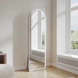 Saga 500×1600mm Freestanding LED Arch Mirror - Brushed Nickel