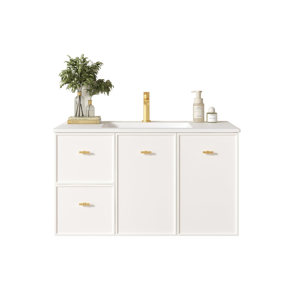 Seattle 900mm Wall-Hung Cabinet - Matt White