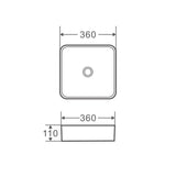SQ 36 Above Counter Square Basin