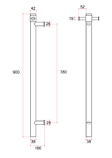 Vertical Single Round Heated Towel Rail