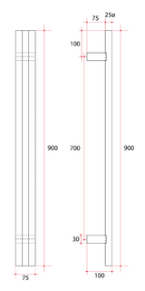 Triple Tube Vertical Single Heated Towel Rail