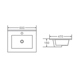 BIANCA 600mm PVC Wall-Hung Vanity