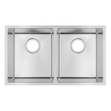 Handmade Stainless Steel Chrome Double Bowl Kitchen Sink 1.2mm (Top/Flush/Undermount) 740*440*200mm