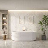 Tyler Freestanding Fluted Bathtub – Gloss White