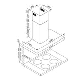 BLAUPUNKT 90CM WALL CANOPY RANGEHOOD MULTI CONTROL (STAINLESS STEEL)