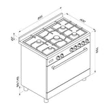 BLAUPUNKT 90CM FREESTANDING OVEN (STAINLESS STEEL)
