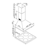 BLAUPUNKT 90CM WALL CANOPY RANGEHOOD (STAINLESS STEEL)