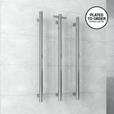 VS900HPL Straight Round 12V Vertical Single Polished Heated Towel Rail