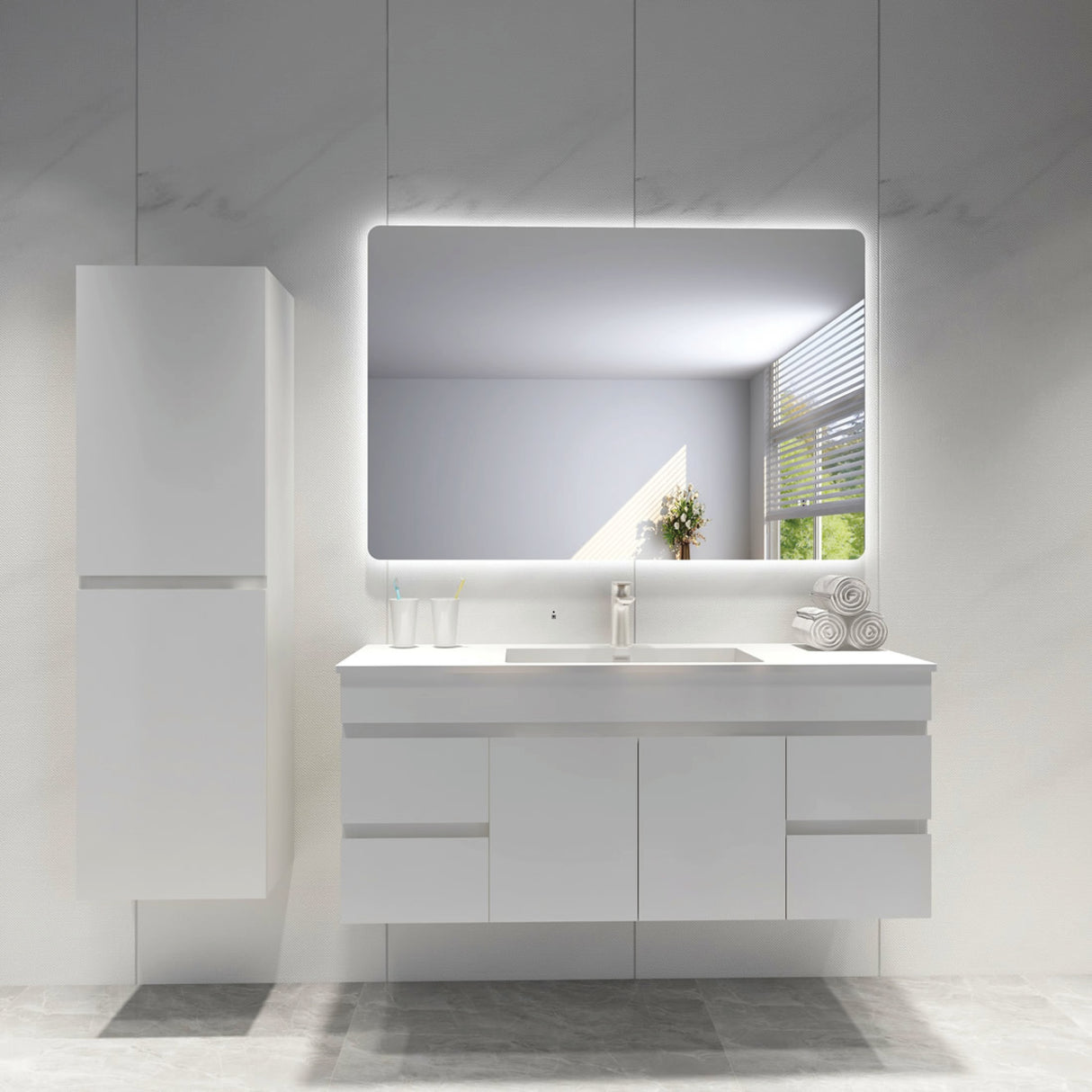 Jasper Rectangular Touchless 1200 X 750 Frameless LED Mirror - Three Light Temperatures