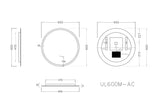 Luna Round Touchless 600 X 600 Frameless LED Mirror - Three Light Temperatures