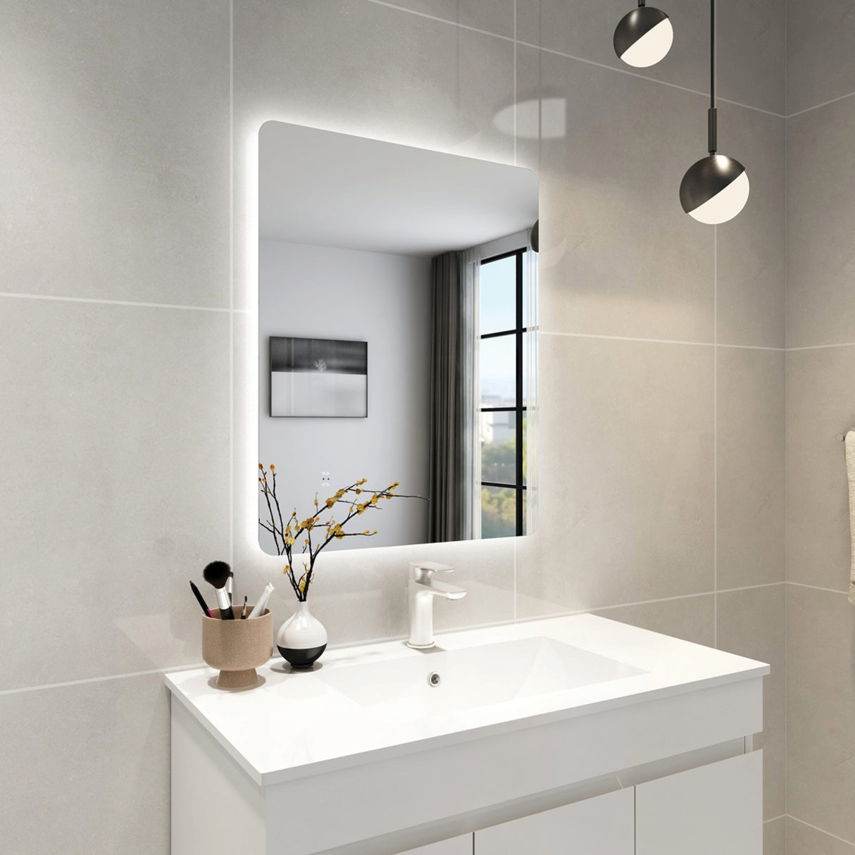 Jasper Rectangular Touchless 600 X 750 Frameless LED Mirror - Three Light Temperatures