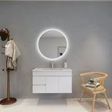 Luna Round Touchless 800 X 800 Frameless LED Mirror - Three Light Temperatures