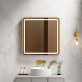 Venus 600×750 / 750×900 / 1200×750mm LED Rectangular Mirror – Brushed Gold Frame