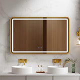 Venus 600×750 / 750×900 / 1200×750mm LED Rectangular Mirror – Brushed Gold Frame