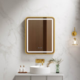 Venus 600×750 / 750×900 / 1200×750mm LED Rectangular Mirror – Brushed Gold Frame