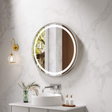 Venus 600/750/900mm LED Round Mirror – Brushed Nickel Frame
