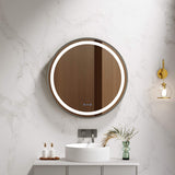 Venus 600/750/900mm LED Round Mirror – Gun Metal Frame