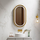 Venus 500×900mm LED Oval Mirror – Brushed Gold Frame
