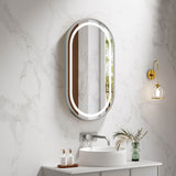 Venus 500×900mm LED Oval Mirror – Brushed Nickel Frame