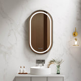 Venus 500×900mm LED Oval Mirror – Gun Metal Frame