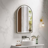 Venus 600×900mm LED Arch Mirror– Gun Metal Frame