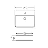 Vento 50M Wall-Hung Rectangular Basin