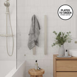 VP900PL Flat Pill 12Volt Vertical Plated Polished Heated Towel Rail