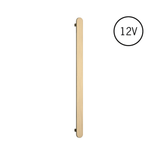 VP900BB Brushed Brass Flat Pill 12V Vertical Single Heated Towel Rail