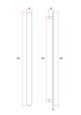 VP900B Matt Black Flat Pill 12V Vertical Single Heated Towel Rail