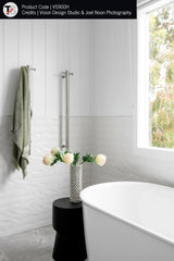 VS900H Straight Round Vertical Single Polished Heated Towel Rail