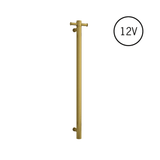 VS900HBG Brushed Gold Round Vertical Single Heated Towel Rail