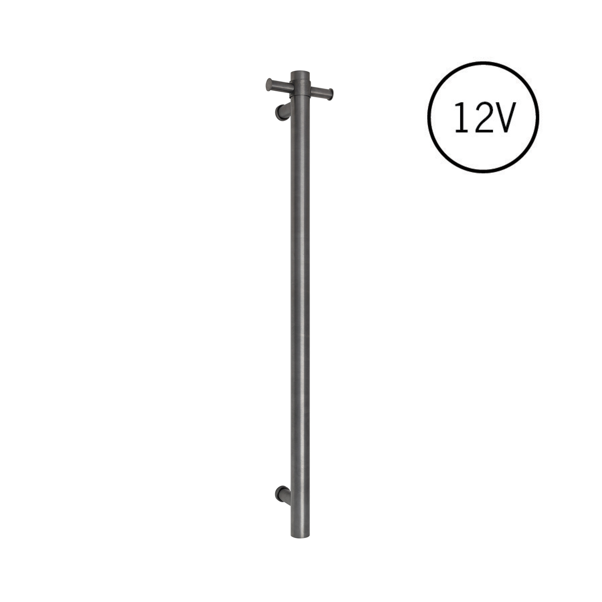VS900HBGM Brushed Gun Metal Round Vertical Single Heated Rail