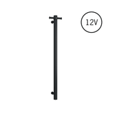VS900HB Matt Black Round Vertical Single Heated Rail